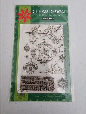 Hero Arts Clear Rubber Stamp Set Magic of Christmas Ornaments